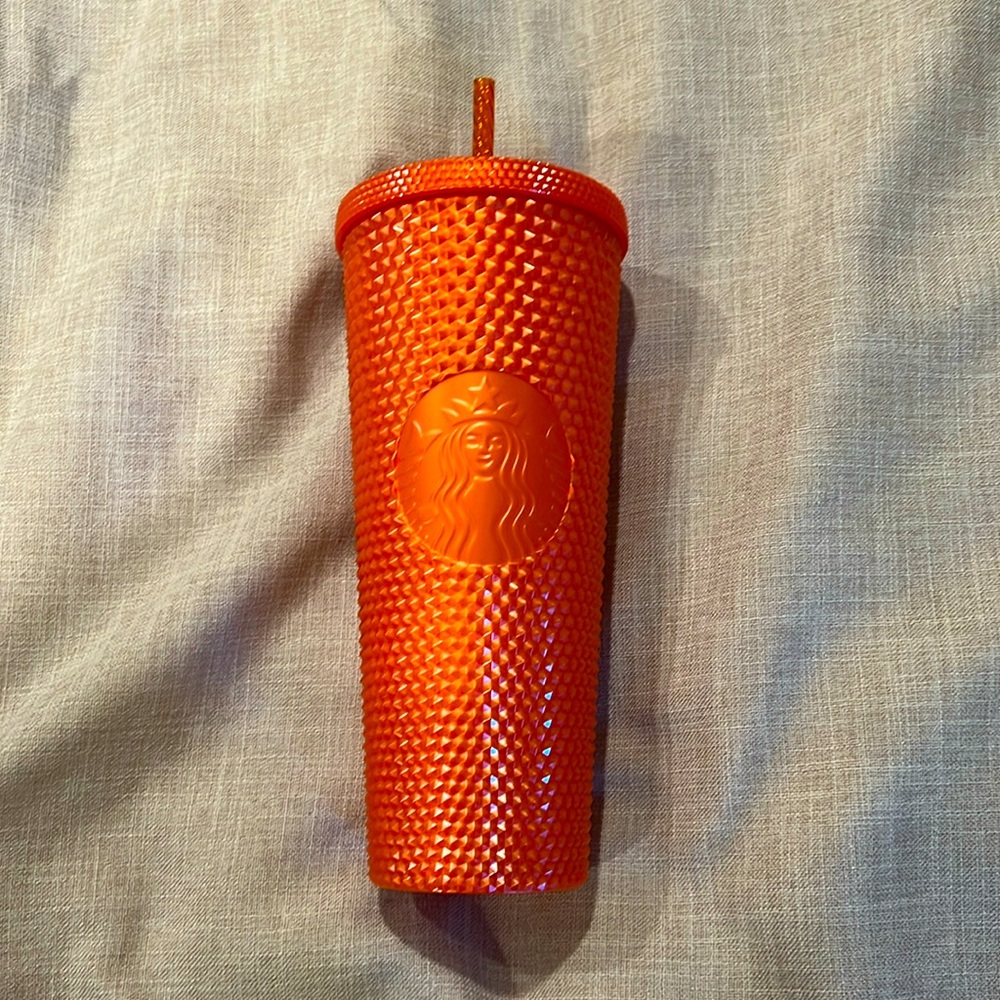 Orange studded Starbucks 24oz tumbler